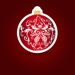 Christmas background. Sticker ball.