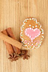 Obraz na płótnie Canvas easter gingerbread, cinamon and star anise