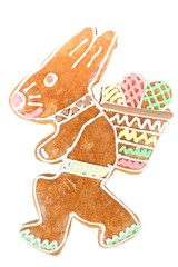 easter bunny gingerbread on white