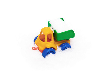Fototapeta premium Child's truck in snow