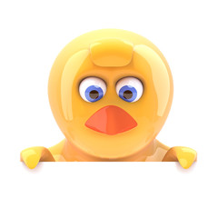 Easter chick looks over the top
