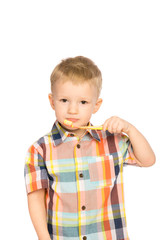 Child cleaning teeth