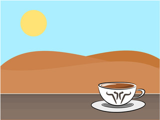 Coffee and background illustration