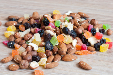 Nuts, raisins and candied fruit