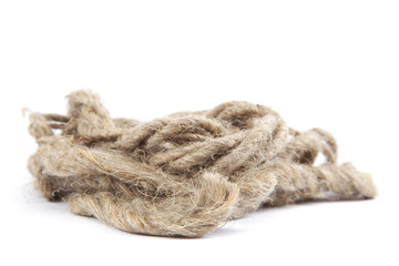 Coil of rope isolated on a white background.