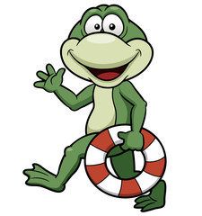 Vector illustration of Cartoon green frog