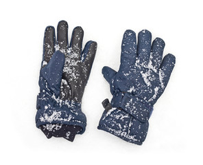 blue gloves snow