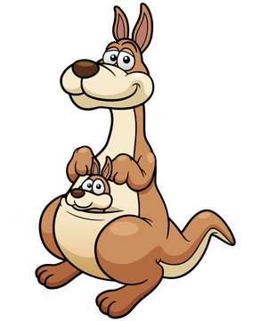 Vector illustration of Kangaroo cartoon