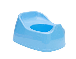 children's blue pot on a white background