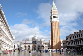 Fototapeta premium High water in St. Mark's square - Venice