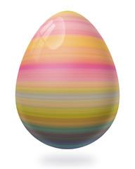 Knallbuntes Osterei mit Streifenmuster – freigestellt
