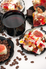 Photo of cute coffee cup with  cookies