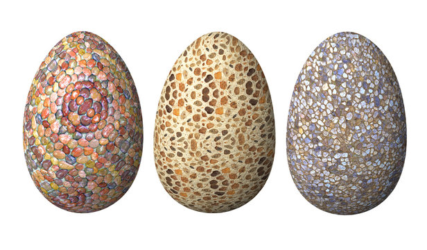 Stone eggs  isolated on a white background
