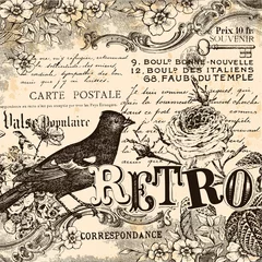 Stickers pour porte Poster vintage Fond rétro