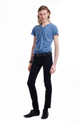 Fototapeta premium Fashion portrait of handsome sexy young man