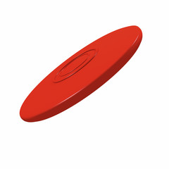 Red flying disc (3D render).