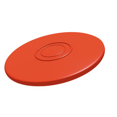 Red flying disc (3D render).
