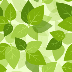 Seamless background with green leaves. Vector EPS-10.