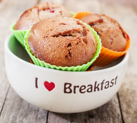 homemade strawberry and orange muffins