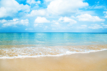 Fototapeta na wymiar Beautiful beach with the blue sea