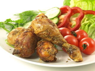 Grilled dinner, isolated