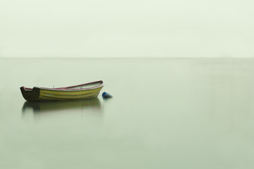 Boat on a calm lake