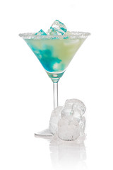 Fresh cocktail with blue curacao