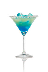 Fresh cocktail with blue curacao