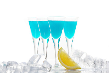 Party Shots with blue curacao