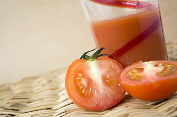 pieces of tomato with tomato juice
