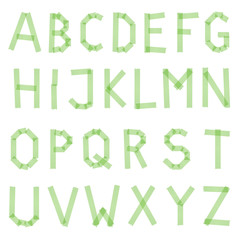 Klebestreifen Buchstaben gr&uuml;n