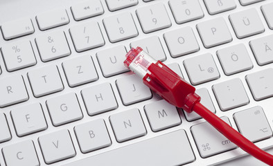 LAN Kabel und Keyboard