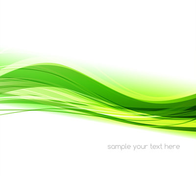 Abstract  green wave background