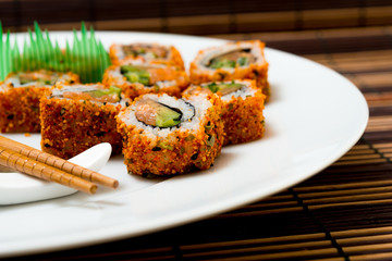 fresh sushi traditional japanese food