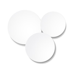 Overlapping white stickers