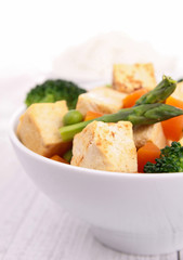 fried tofu and vegetables