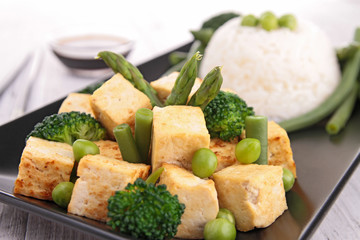 fried tofu and vegetables