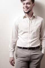 Fototapeta premium stylish modern guy with white shirt