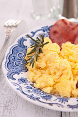 scrambled eggs and bacon