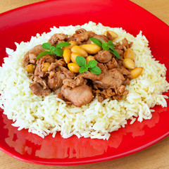 migdały ryż mięso mięta wieprzowina © JoannaTkaczuk