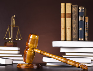 Gavel on books 