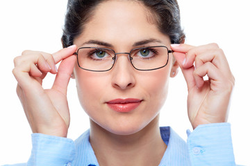 Business woman with eyeglasses.