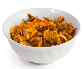 meat roast carrot isolated a on white background