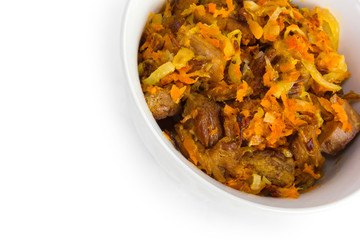 meat roast carrot isolated on white background