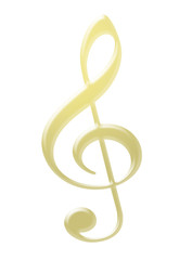 Fototapeta premium white 3d treble clef - illustration