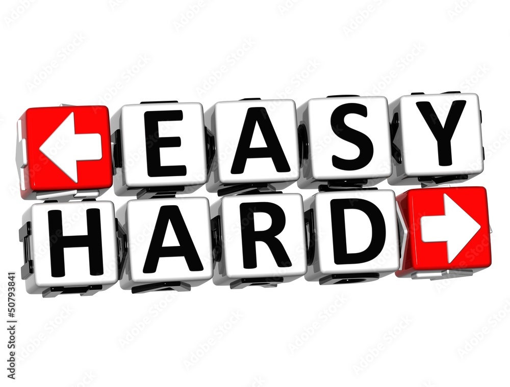 Poster 3d easy hard button click here block text