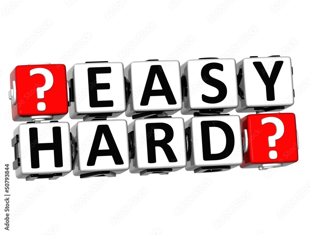 Poster 3d easy hard button click here block text