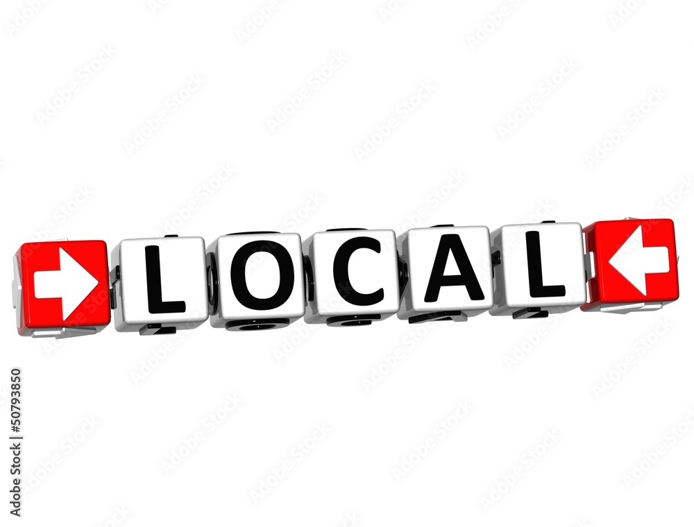 Poster 3d local button click here block text