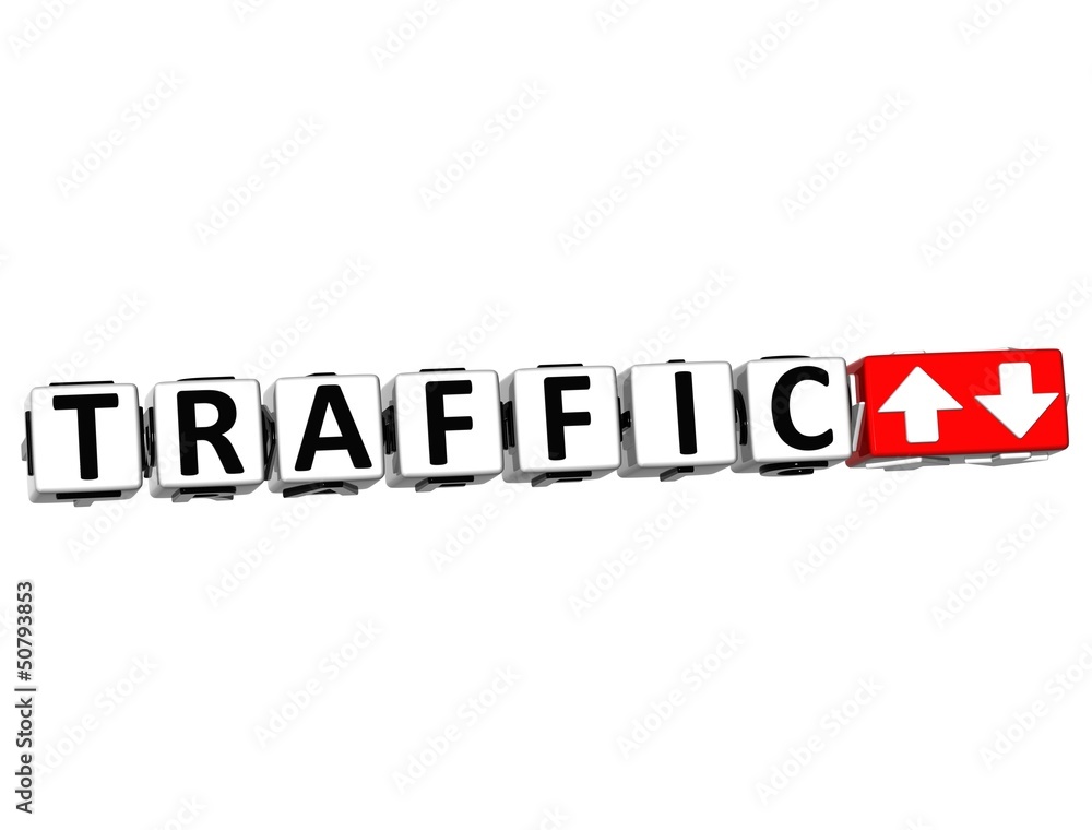 Poster 3d traffic button click here block text