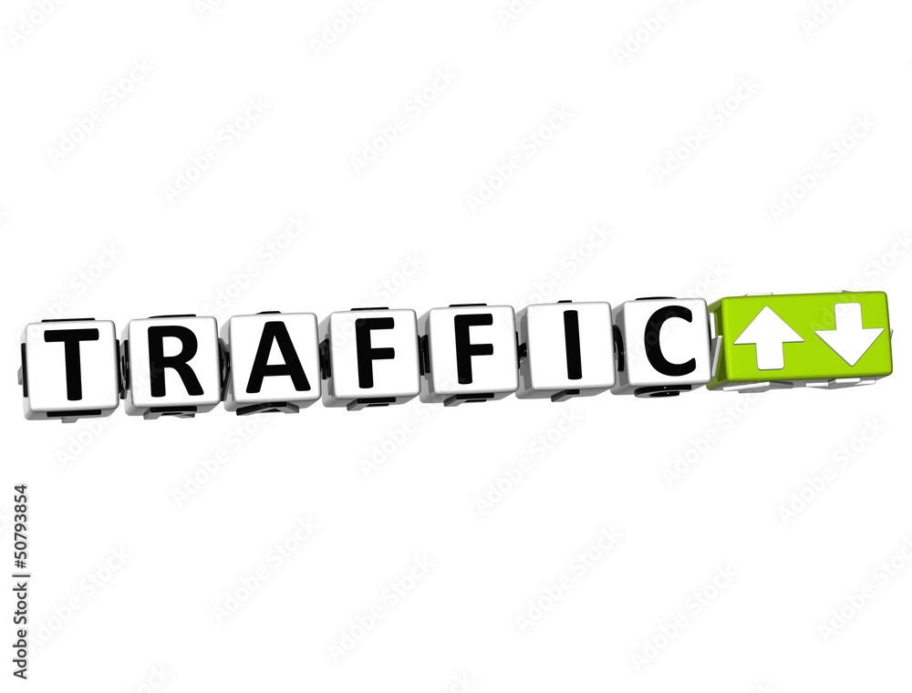 Poster 3d traffic button click here block text